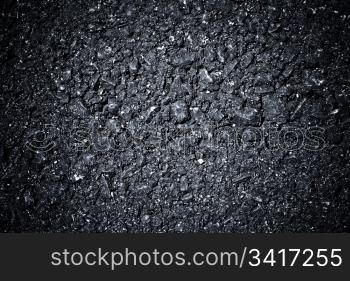 New black asphalt close-up highly detailed texture