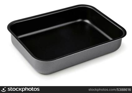 New black nonstick coating roasting pan isolated on white