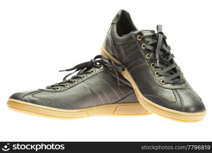 new black sneakers isolated on white