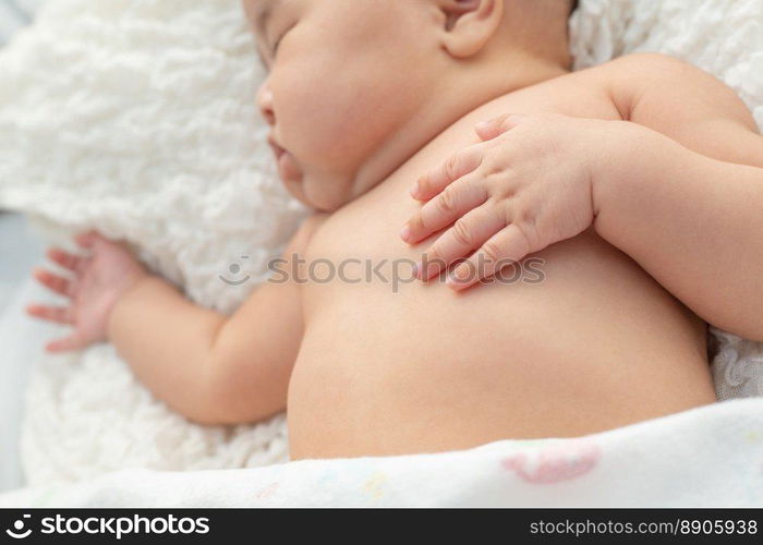 New born baby hand,selective focus