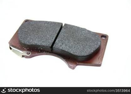 New brake block of the car on a white background