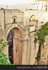 New bridge in Ronda, one of the famous white place in Andalucia, Spain