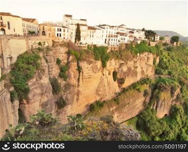 New bridge in Ronda, one of the famous white place in Andalucia, Spain