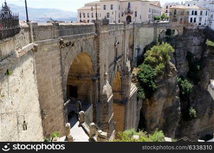New bridge in Ronda, one of the famous white villages in MA?laga, Andalusia, Spain