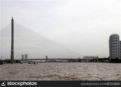 New bridge on the Chao Phraya river in Bangkok, Thailand