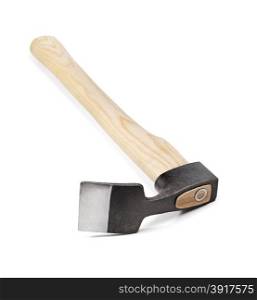 New but traditional adze. Adzes are used for smoothing or carving wood in hand woodworking, similar to an axe but with the cutting edge perpendicular to the handle.