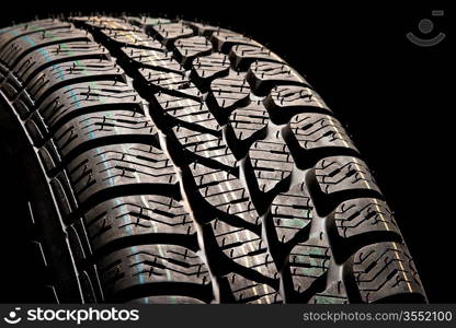 New car tire close up