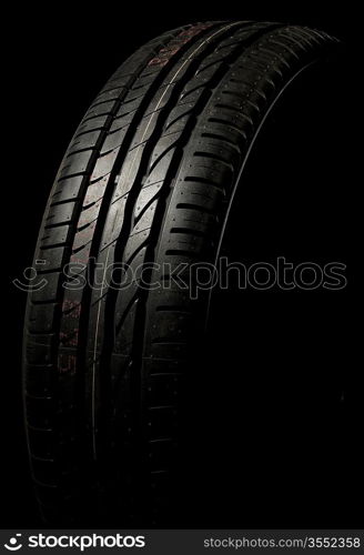 New car tire close up