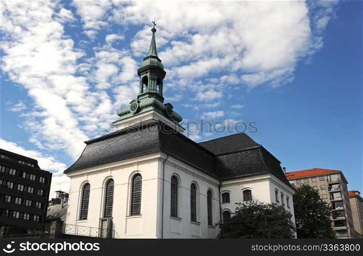 "New Church ("Nykirken") as it is called, dates back to 1621. It was so named since there were already many several-hundred years old stone churches around the harbour (Bergen was officially founded in 1070, but a trading site were located there before that). "
