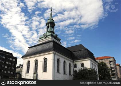 "New Church ("Nykirken") as it is called, dates back to 1621. It was so named since there were already many several-hundred years old stone churches around the harbour (Bergen was officially founded in 1070, but a trading site were located there before that). "