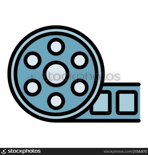 New cinema reel icon. Outline new cinema reel vector icon color flat isolated. New cinema reel icon color outline vector