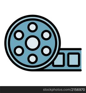 New cinema reel icon. Outline new cinema reel vector icon color flat isolated. New cinema reel icon color outline vector