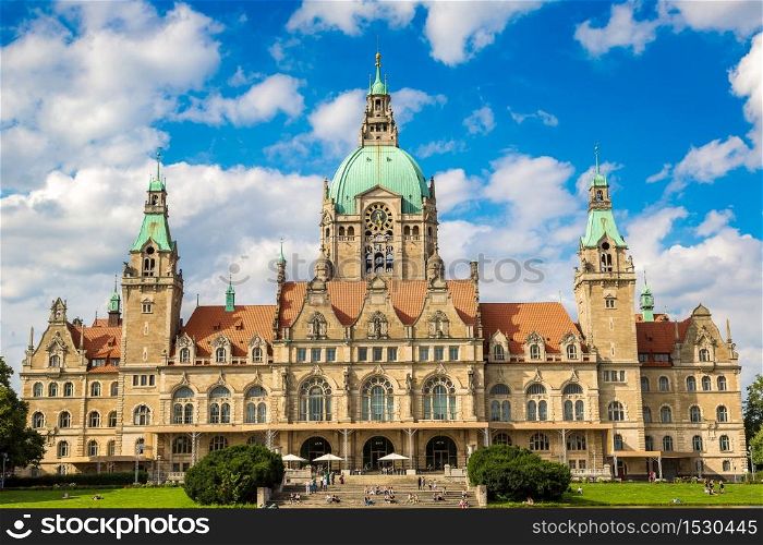 New City Hall in Hannover in a beautiful summer day, Germany