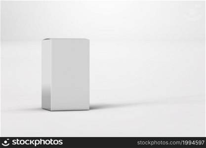 New design of glossy white box package isolated. template for your design or artwork. 3d rendering.