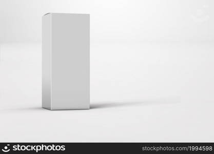 New design of glossy white box package isolated. template for your design or artwork. 3d rendering.