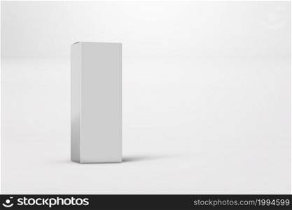 New design of glossy white box package isolated. template for your design or artwork. 3d rendering.