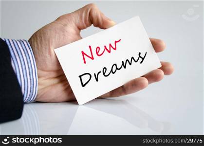 New dreams text concept isolated over white background