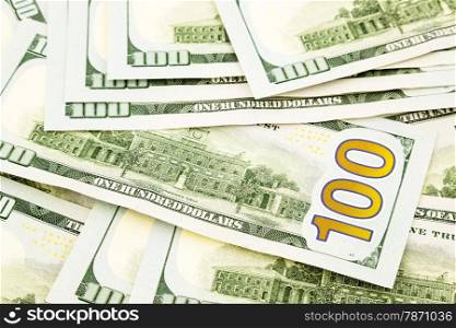 new edition 100 dollar banknotes, money and currency for credit and benefit concept
