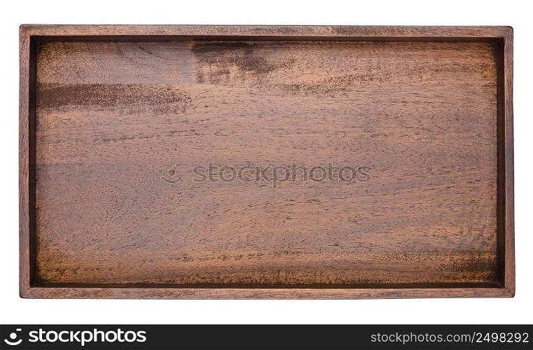 New empty wooden box isolated on white background.