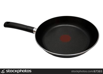 New frying pan on a white background