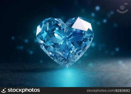 New heart shaped diamond. Carat gemstone. Generate Ai. New heart shaped diamond. Generate Ai