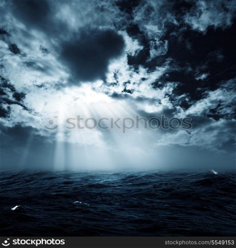 New hope in the stormy ocean, abstract environmental backgrounds