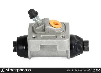New hydraulic cylinder brake drum, isolated on a white background