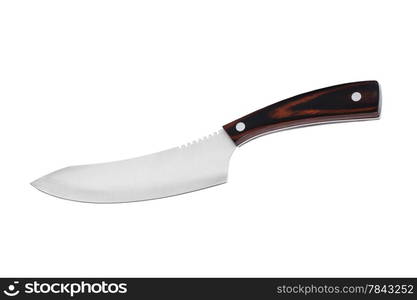 New kitchen knife on a white background