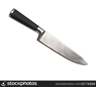New kitchen knife on a white background, with clipping path