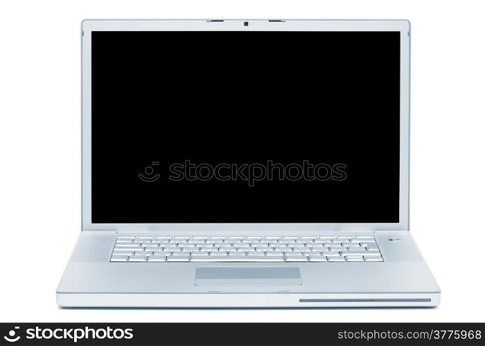 new laptop computer on white background