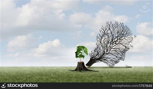 New life concept and growth or emerging renewal idea with 3D illustration elements.