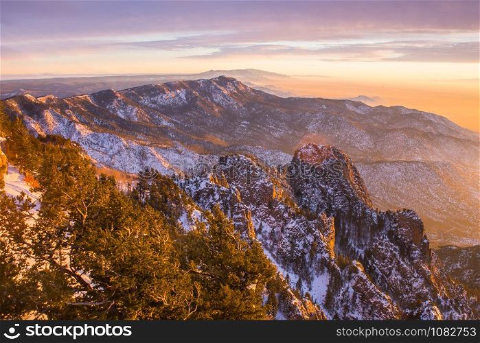 New Mexico, Albuquerque scenic mountain landscape shot at Sandia Peak National Park.