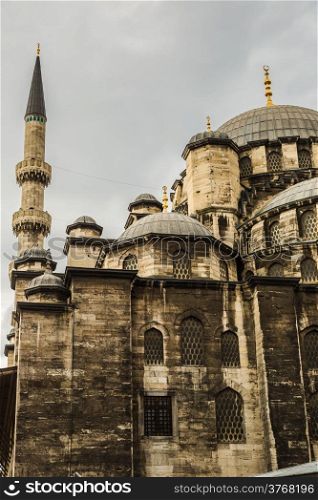 New Mosque (yeni Cami) view from Galata bridge, Istanbul, Turkey