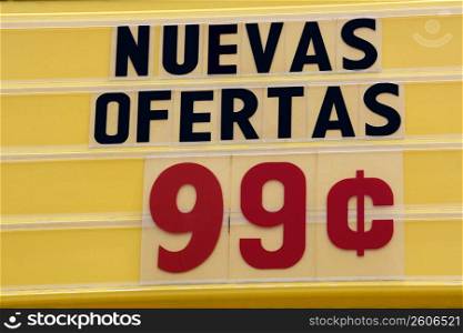 New Offers sign, Spanish