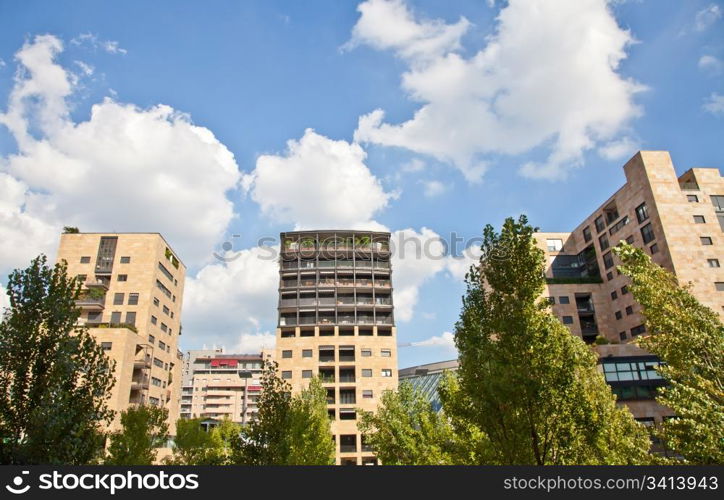 New offices, modern architecture, during a sunny day.