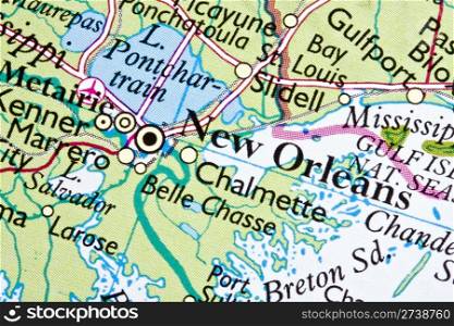 New Orleans on a map