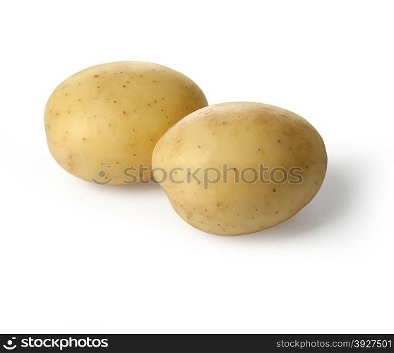 New potato isolated on white background close up. with clipping path
