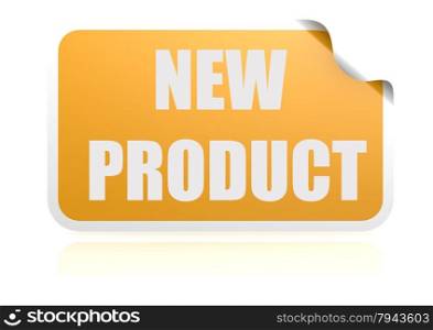 New product yellow sticker image with hi-res rendered artwork that could be used for any graphic design.. New product yellow sticker