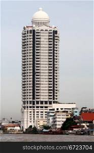 New skyscraper on the bank of Chao Phraya river in Bangkok, Thailand