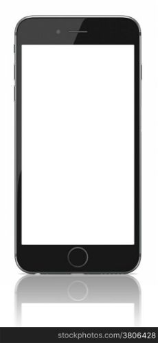 new Smartphone with blank screen on white background&#xA;