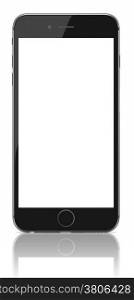 new Smartphone with blank screen on white background&#xA;