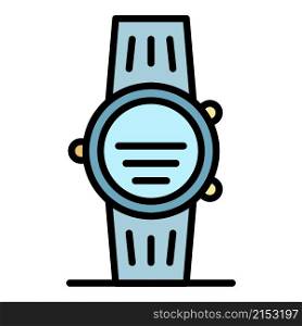 New smartwatch icon. Outline new smartwatch vector icon color flat isolated. New smartwatch icon color outline vector