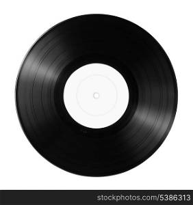 New vinyl record with empty label isolated on white