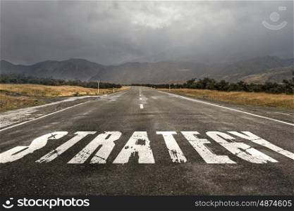 New way for your business. Conceptual image with word strategy on asphalt road