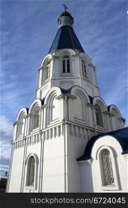 New white russian orthodox church in Murmansk, Russia