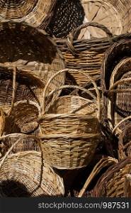 New wicker wicker baskets at the bazaar
