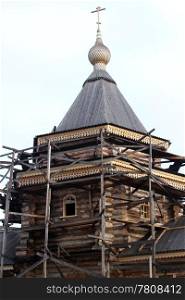 New wooden monastery church in Murmansk, Russia