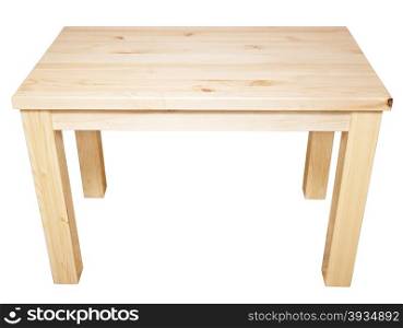 new wooden table isolated on white background