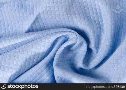 new wrinkled textile fabric blue color