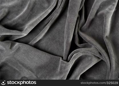 new wrinkled textile fabric gray color